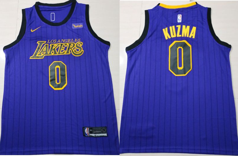 Men Los Angeles Lakers #0 Kuzma Blue City Edition Game Nike NBA Jerseys